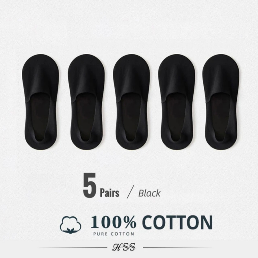 5 Pairs Cotton No Show Socks